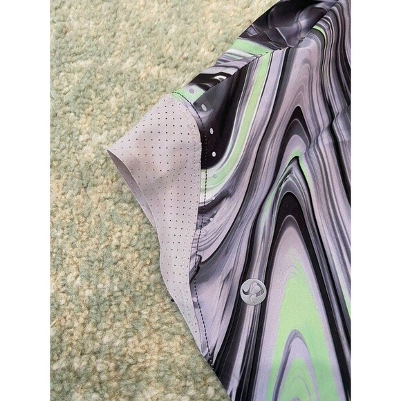 Lululemon Hotty Hot Shorts 4" Paint Glide Green Warp Multi/Chrome Running Gym 8 - Picture 6 of 7